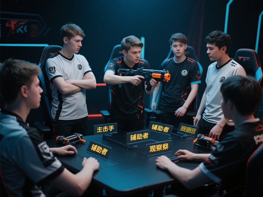 电竞团队中的每位成员都承担不同的角色，如主攻手、辅